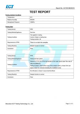 EK IP66 TESTING сертификат